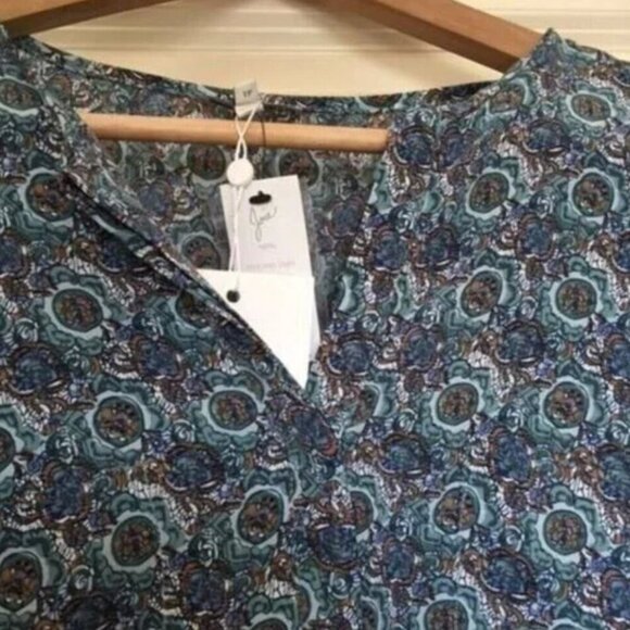 Joie Silk Blouse Womens XS Blue Vneck Long Sleeve Floral Lightweight Top Relaxed - Picture 5 of 7